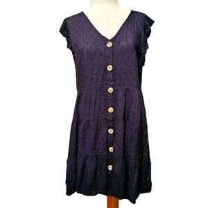 Sweet Wanderer Shift Dress size XL Button down Black